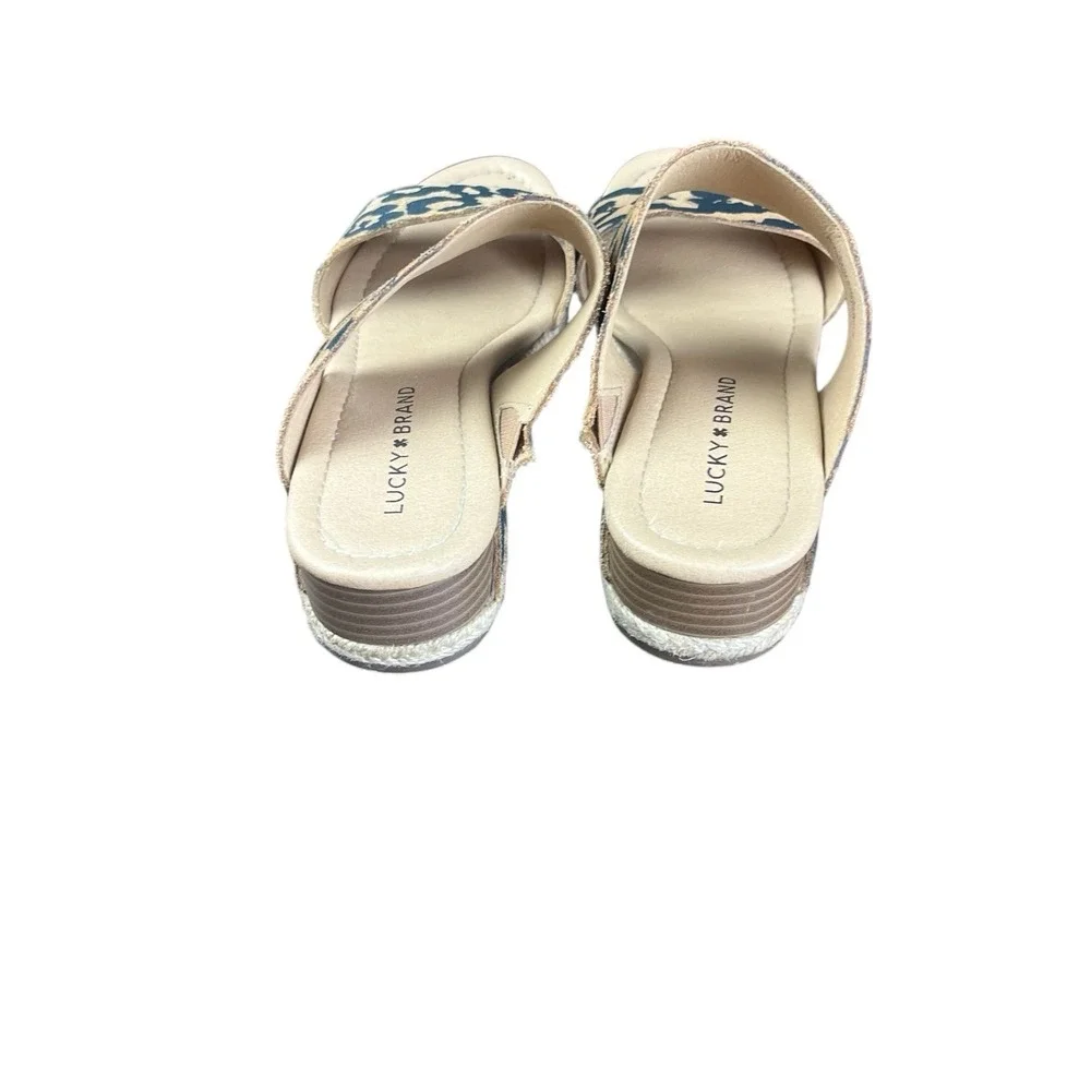 Lucky Brand Wyntor‎ Animal Print Slip Sandals Straps Shoes 6 M